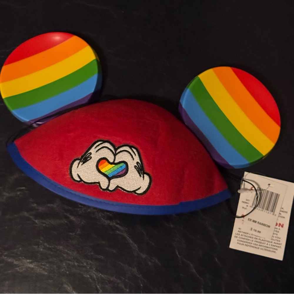 Disney Red and Rainbow Mickey Mouse Ears Hat